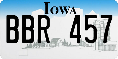 IA license plate BBR457