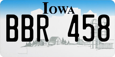 IA license plate BBR458