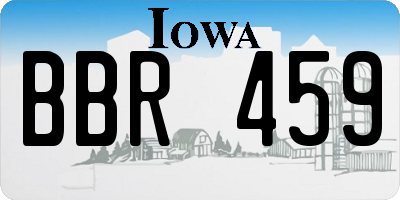 IA license plate BBR459