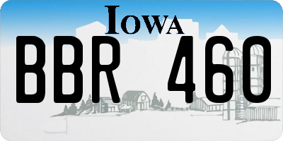 IA license plate BBR460