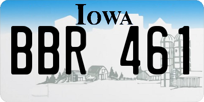IA license plate BBR461