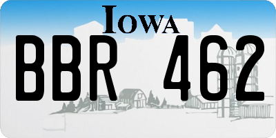 IA license plate BBR462