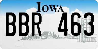 IA license plate BBR463