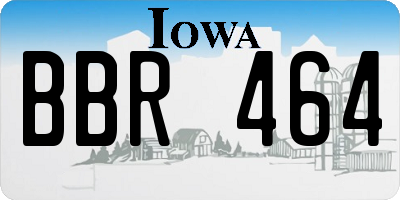IA license plate BBR464