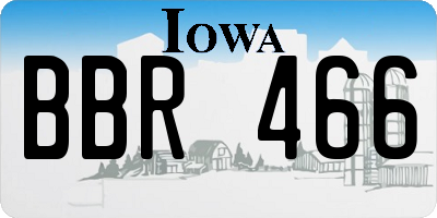 IA license plate BBR466