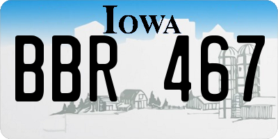IA license plate BBR467