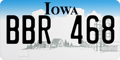IA license plate BBR468