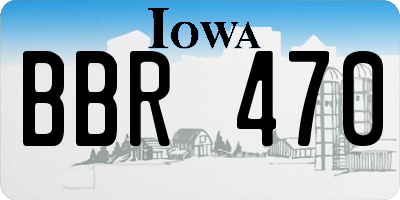 IA license plate BBR470