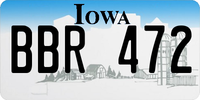 IA license plate BBR472