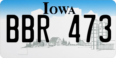 IA license plate BBR473