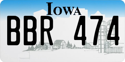 IA license plate BBR474