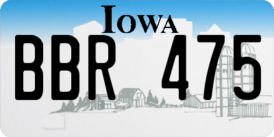 IA license plate BBR475