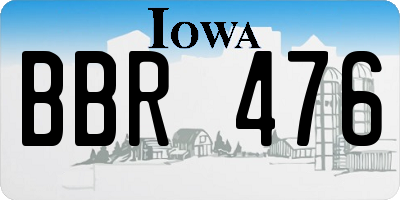 IA license plate BBR476