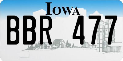 IA license plate BBR477