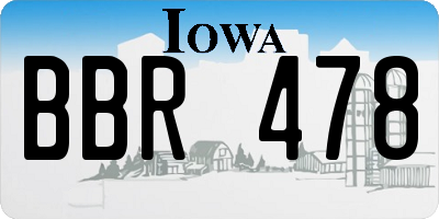 IA license plate BBR478