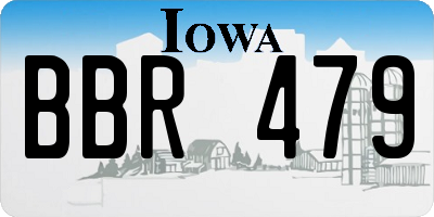 IA license plate BBR479