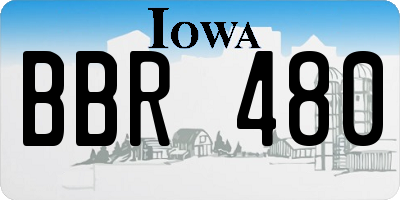 IA license plate BBR480