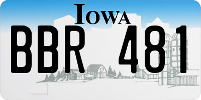 IA license plate BBR481