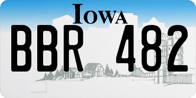 IA license plate BBR482