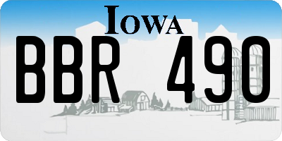 IA license plate BBR490