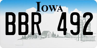 IA license plate BBR492