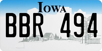 IA license plate BBR494