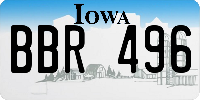 IA license plate BBR496