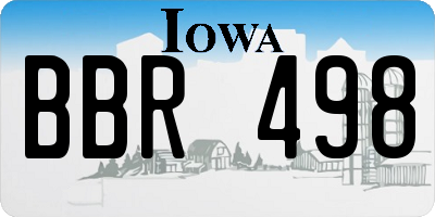 IA license plate BBR498