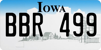 IA license plate BBR499