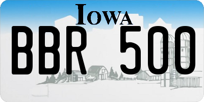 IA license plate BBR500