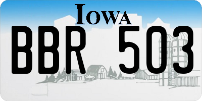 IA license plate BBR503
