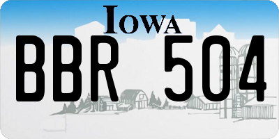 IA license plate BBR504