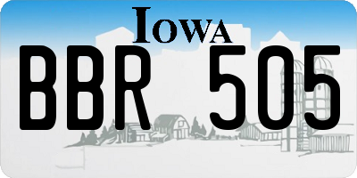 IA license plate BBR505