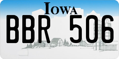 IA license plate BBR506