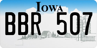 IA license plate BBR507