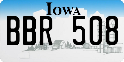 IA license plate BBR508