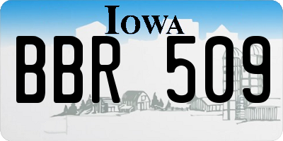IA license plate BBR509