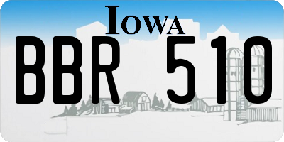 IA license plate BBR510