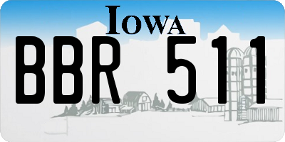 IA license plate BBR511