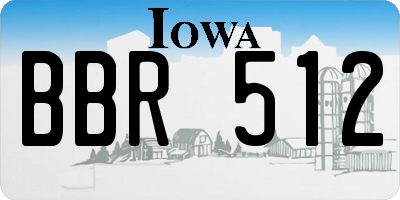 IA license plate BBR512