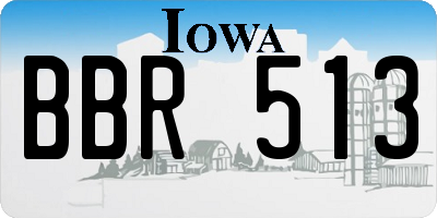 IA license plate BBR513