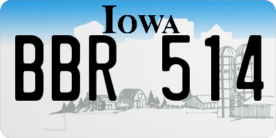 IA license plate BBR514