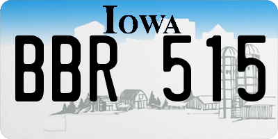 IA license plate BBR515