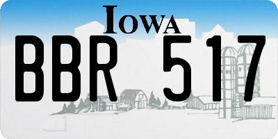 IA license plate BBR517