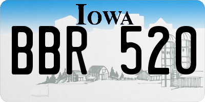 IA license plate BBR520