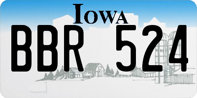 IA license plate BBR524