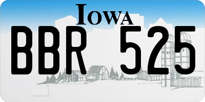 IA license plate BBR525