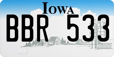 IA license plate BBR533