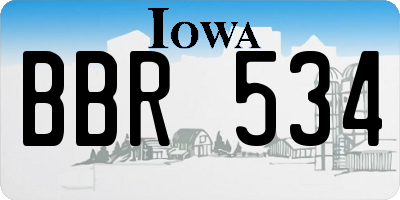 IA license plate BBR534