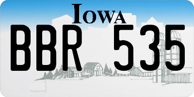 IA license plate BBR535